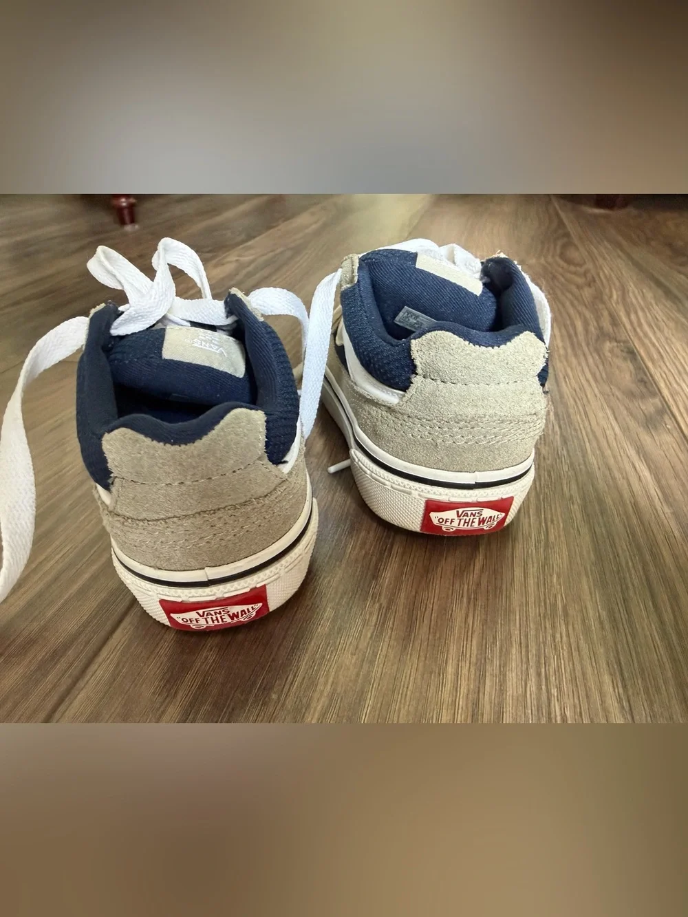 NWIT Vans Beige and Navy Suede Lace-Up Sneakers